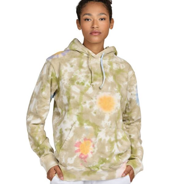 Unisex USA Made Flower Tie-Dye Hooded Sweatshirt Thumbnail